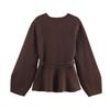 Fashion Crew Neck With Belt Knitted Jacket