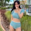 Women's High-End Solid Color Two-Piece Korean Bikini - Sexy Slimming Beachwear