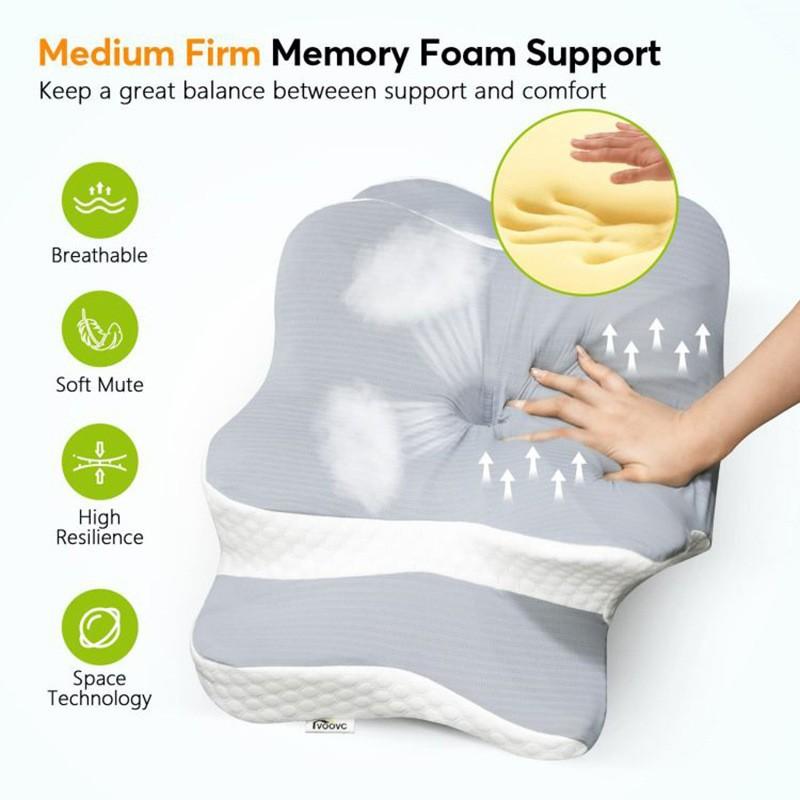 Geruchloses orthopädisches Kissen für Nacken- und Schulterschmerzen Memory-Schaum-Nackenkissen Ergonomisches Schlaf-Halswirbelkissen