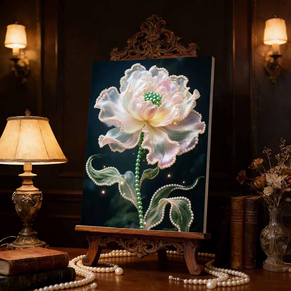DIY Pearl Painting Set Beautiful Flowers Pattern Home Decoration Handmade Sticky Diamond Creative Canvas Pearl Art Painting Crafts Perfect Gift