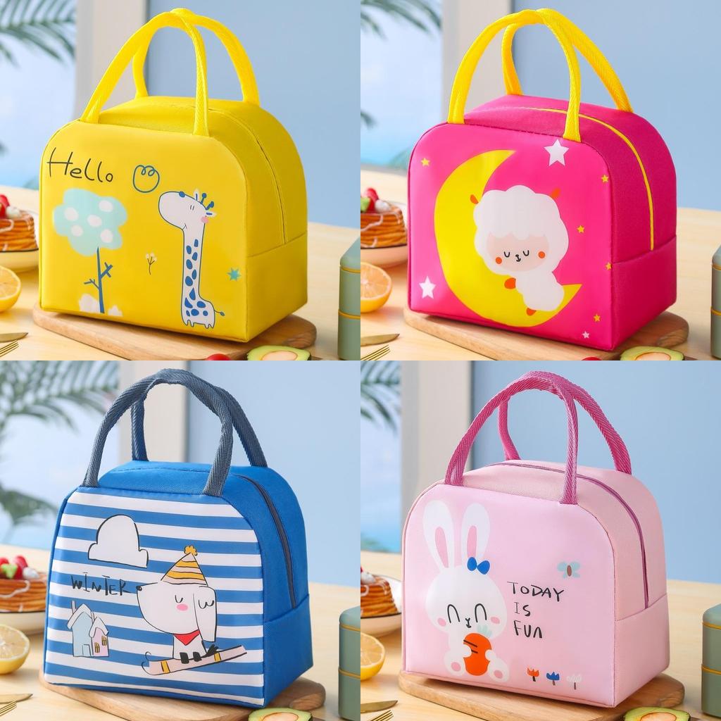 Oxford Cloth Cartoon Cute Style Insulated Cooler Portable Lunch Bag For Work School