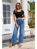 Russian Women's High-Waisted Straight-Leg Washed Pants - Elegant, Versatile, and Loose Fit 2025 Edition