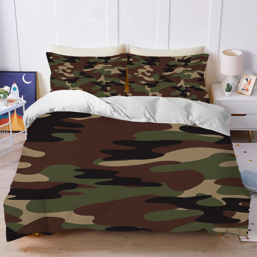 Military Camouflage Green Duvet Cover Set Soft Wash Bed 3 Piece Summer Comfortable Student Dormitory Home Baby Bedding Best