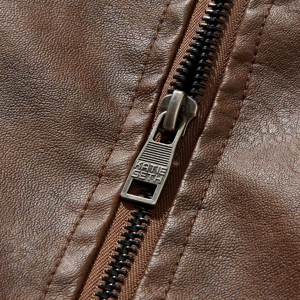 Winter Velvet PU Leather Jacket Men's European and American Youth Fashion Slim Men's Leather Jacket Jacket