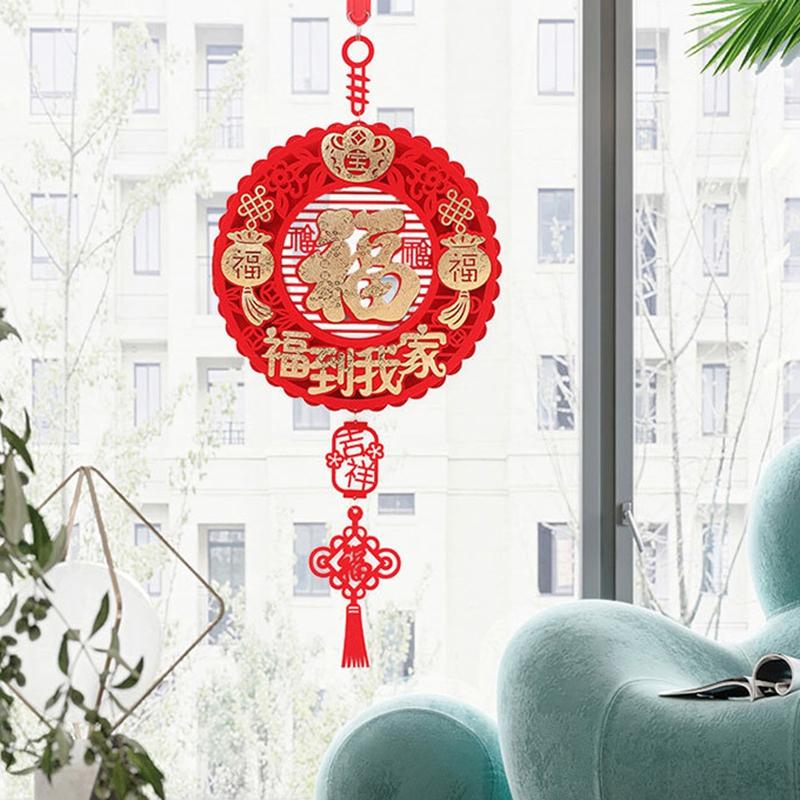 2025 Chinese New Year Hanging Ornament Chinese Spring Festival Decor Pendant Traditional New Year Tassels Door Window Decor
