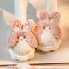 Fashion Women Cute Rabbit Cartoon Plush Novelty Slippers Closed Toe Furry Soft Sole Slip On Shoes Winter Warm Fuzzy Home Slippers