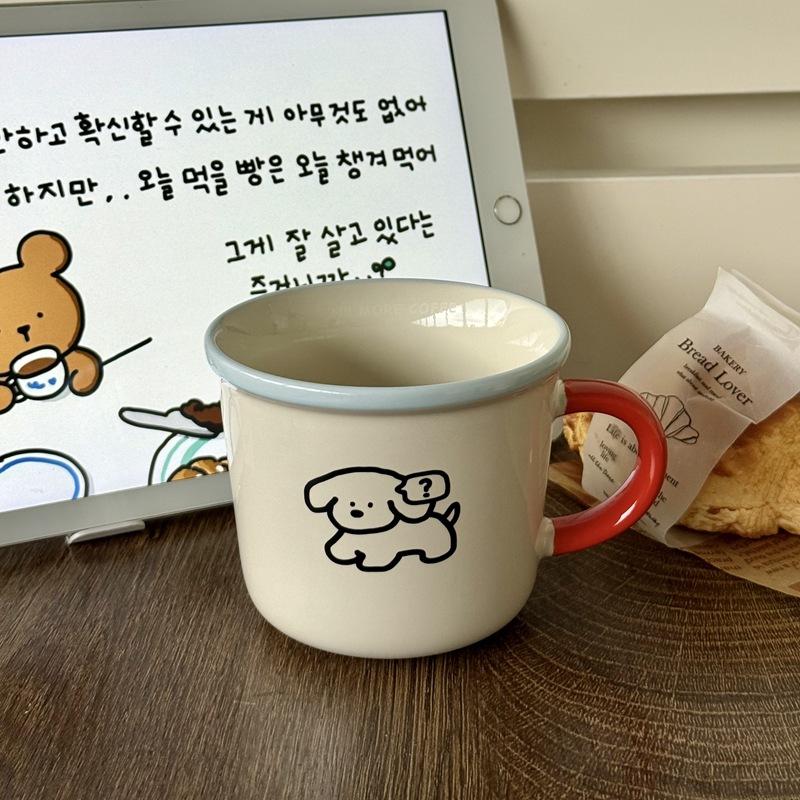 

Mug High Looking Ceramic Cup Niche Coffee Cup Large Capacity Drinking Cup for Girls 301-400ml