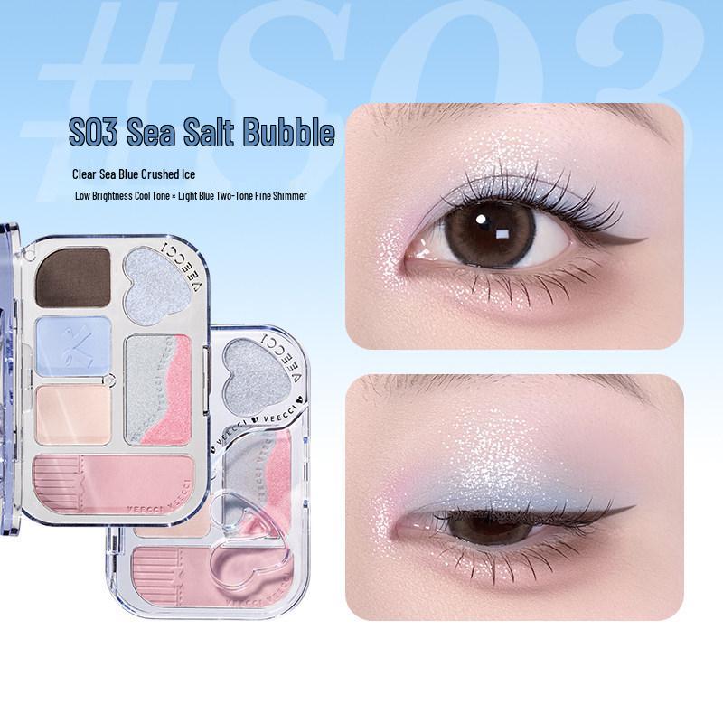 VEECCI Dreamy Lace Six-Color Eyeshadow Palette – Long-Lasting, Versatile Fine Texture for Women