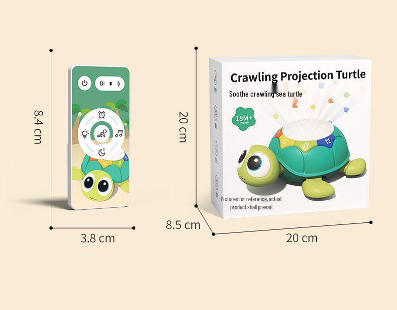 Multifunctional Baby Toy: Crawling Turtle with Lights, Music, & Soothing Projection for Educational Early Learning