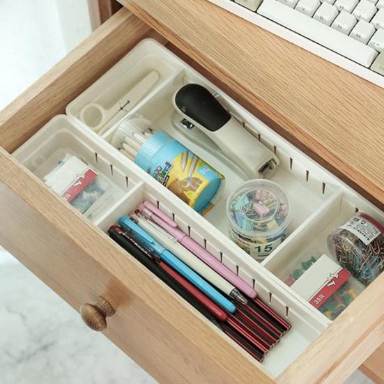 Multipurpose     Compartment Storage Box  Space-saving Dividing Grid Cutlery Storage Box Desktop Accessories