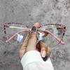 Blue Light Blocking Women Cat Eye Nearsighted Glasses Metal Leopard Frame Short-Sight Eyeglasses Diopter 0 -0.5 -0.75 To -6.0