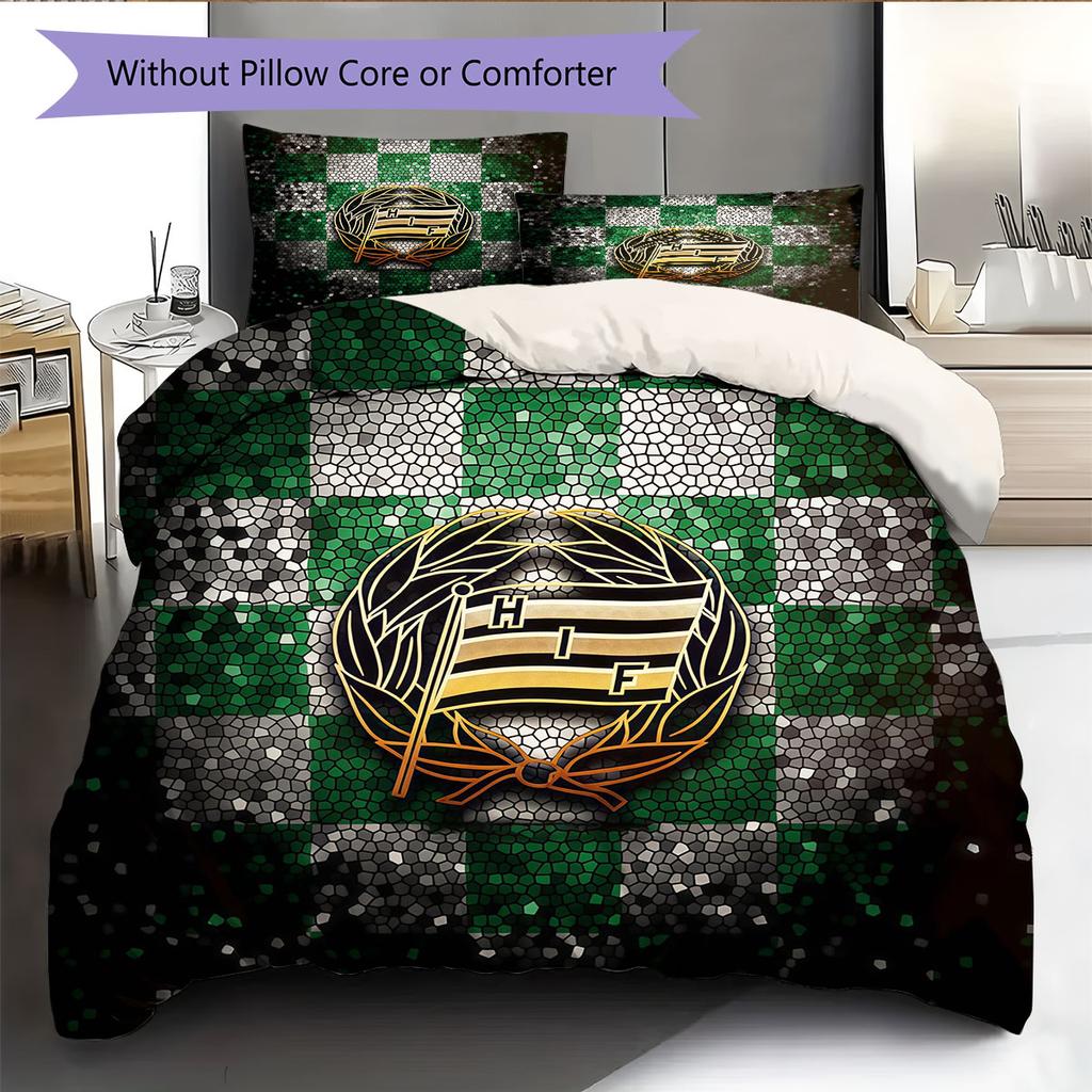 Hammarby IF Poster Bedding Quilt Set Quilt Cover Pillowcase Home Decoration Birthday Gift (1 * Duvet Cover + 2 * Pillowcase, Without Core)