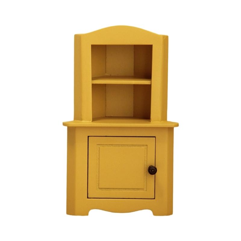 

1/12 Scale Wooden Storage Cabinet Model Figurine Miniature Furniture For Doll House Scene Display And Kids RolePlay Game жёлтый