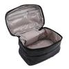 Quilted Makeup Bag Large Capacity Toiletry Organizer with Handle for Women Travel Gym Daily Use Black