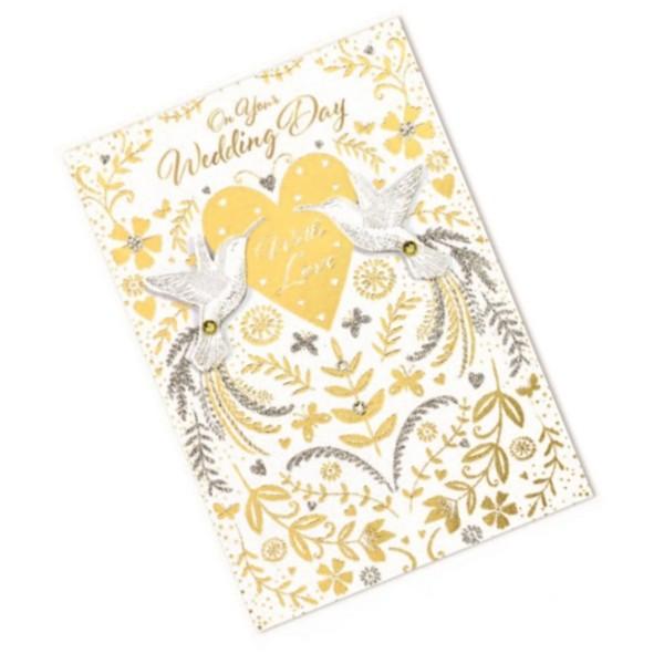 Simon Elvin Doves Wedding Greetings Card (Pack of 6)