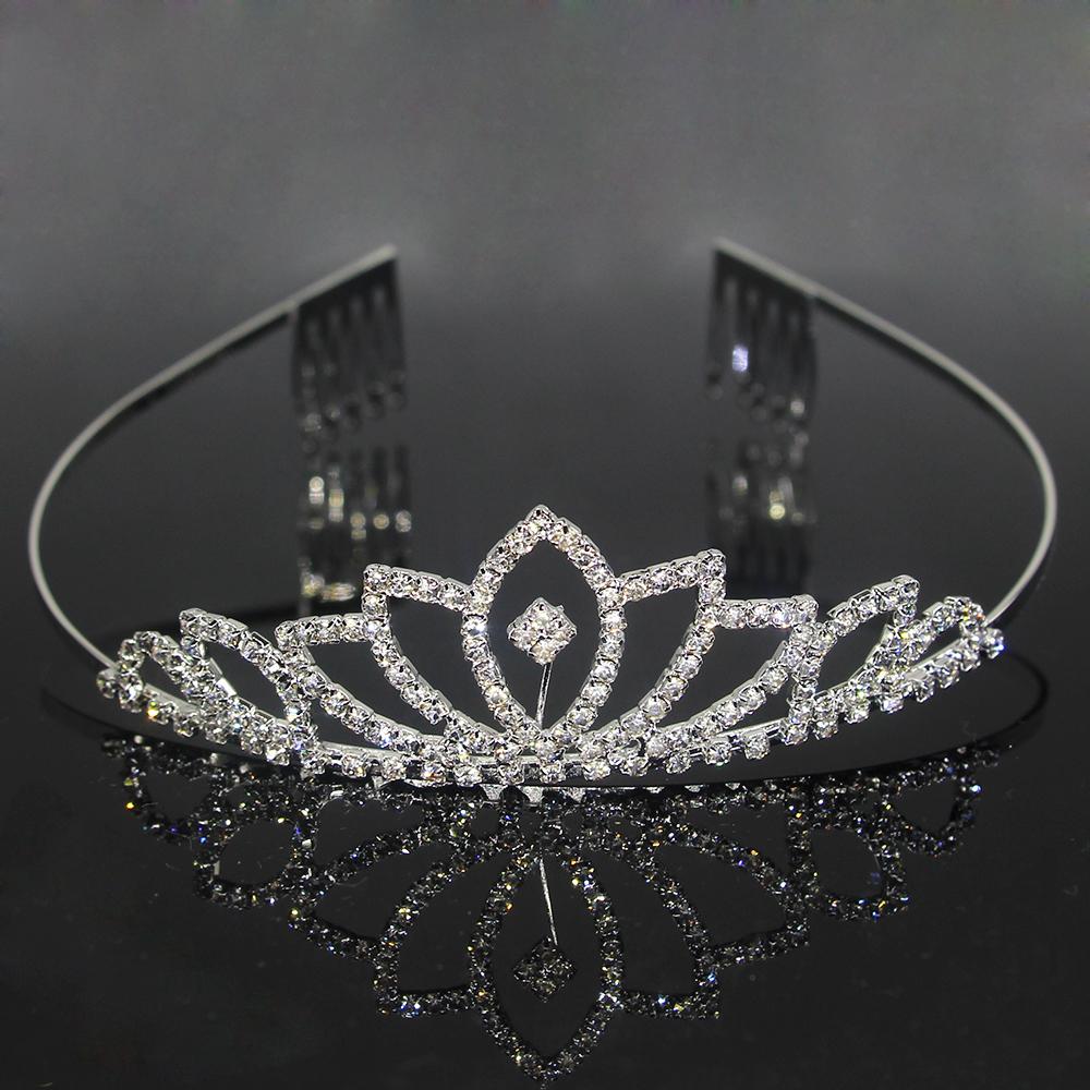 Prinzessin Kid Kristall Tiaras Kamm Haar Schmuck Strass Stirnband Braut Krone Hochzeit Party Zubehör