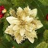Handmade Artificial Christmas Flowers Shiny Xmas Tree Ornaments  Party Supplies