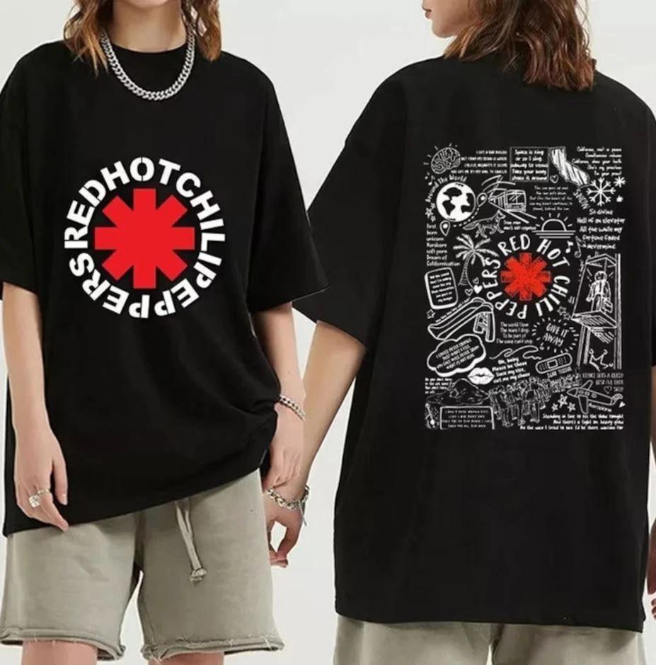 Футболка тура Red Hot Chili Peppers 2024, Футболка для фанатов группы Red Hot Chili Peppers 4XL