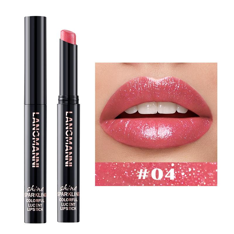 Lippenstift in 10 Farben, Perlenglitzer-Lippenstift, feuchtigkeitsspendender, nackter Lipgloss, hochpigmentiert, langanhaltend, antihaftbeschichteter Becher, samtiger Lipgloss, Geschenk zu Weihnachten