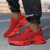 Summer New Men's Sports and Leisure Shoes Mesh Breathable Running Shoes Large Size Flying Woven Fish Scale Shoes