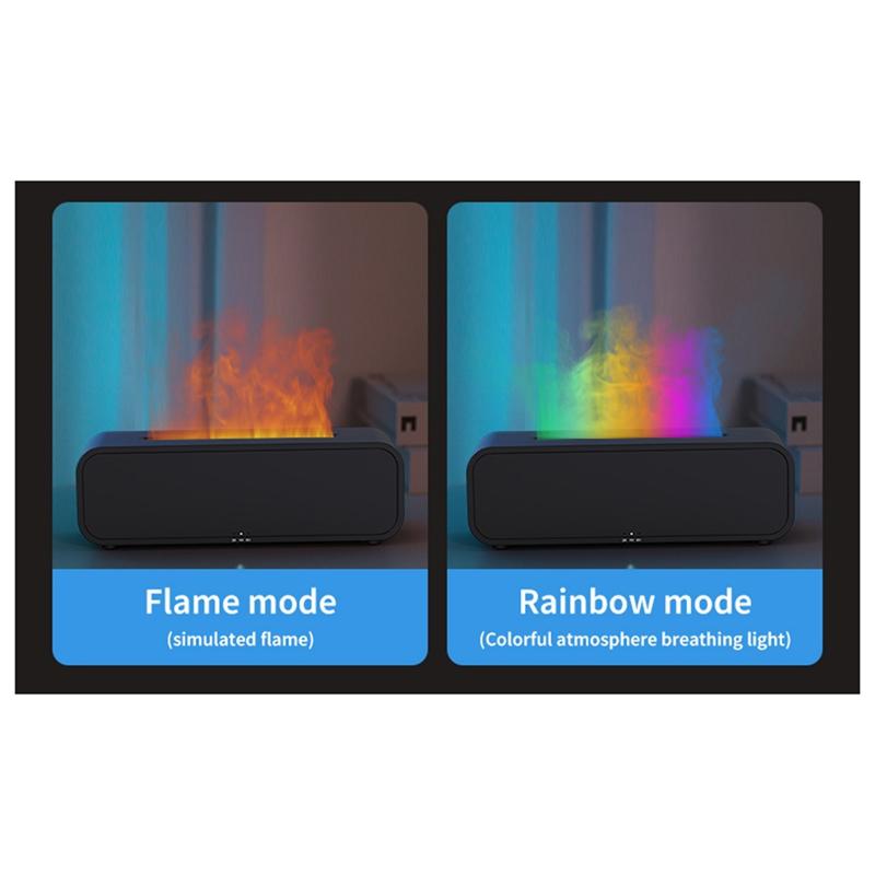 Simulated Flame Aromatherapy Machine Remote Control 7-Color Lighting Timing Mute Humidification Perfume Dilator