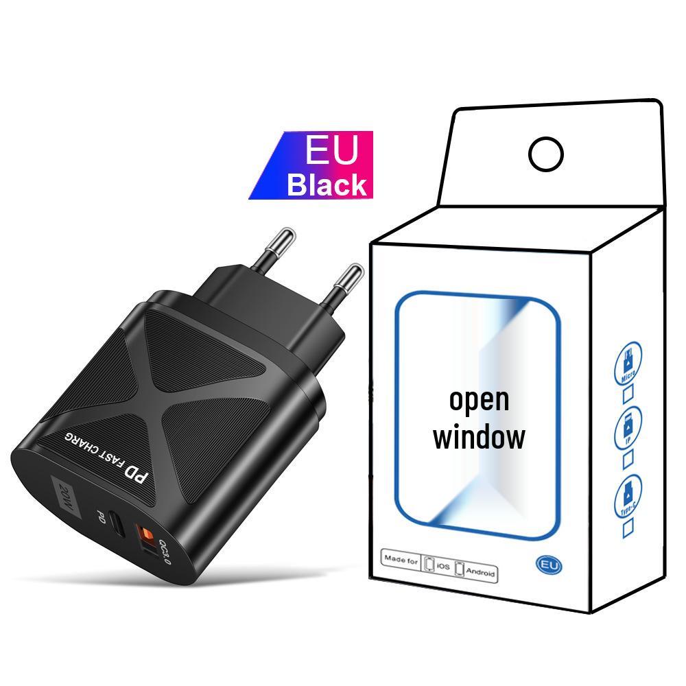 USB Travel Charger 5V/9V/12V with PD20W & QC3.0 Fast Charging - US/EU/UK Standard