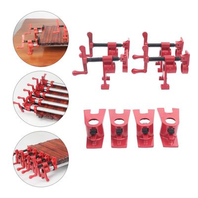 (4 Packung) 3/4" Holzleimrohrklemmen-Set Schwerlast-Vertikalhalterung Wasserrohrklemme Holzbearbeitung Gusseisen-Set Rot
