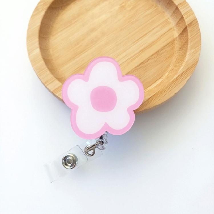 Flexible Rotating Card Holder With Vibrant Fashionable Petal Design Acrylic Construction And Adjustable Cord Length