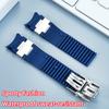Natürliches Gummi Uhrenarmband 22mm Gebogen für Ulysse Nardin 263-10-3/93 263 DIVER Silikonarmband Faltschließe Wasserdichte Armbänder