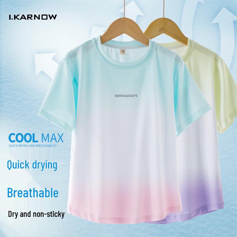 Moonkids Girls Quick-Dry Athletic Short Sleeve T-Shirt 120cm