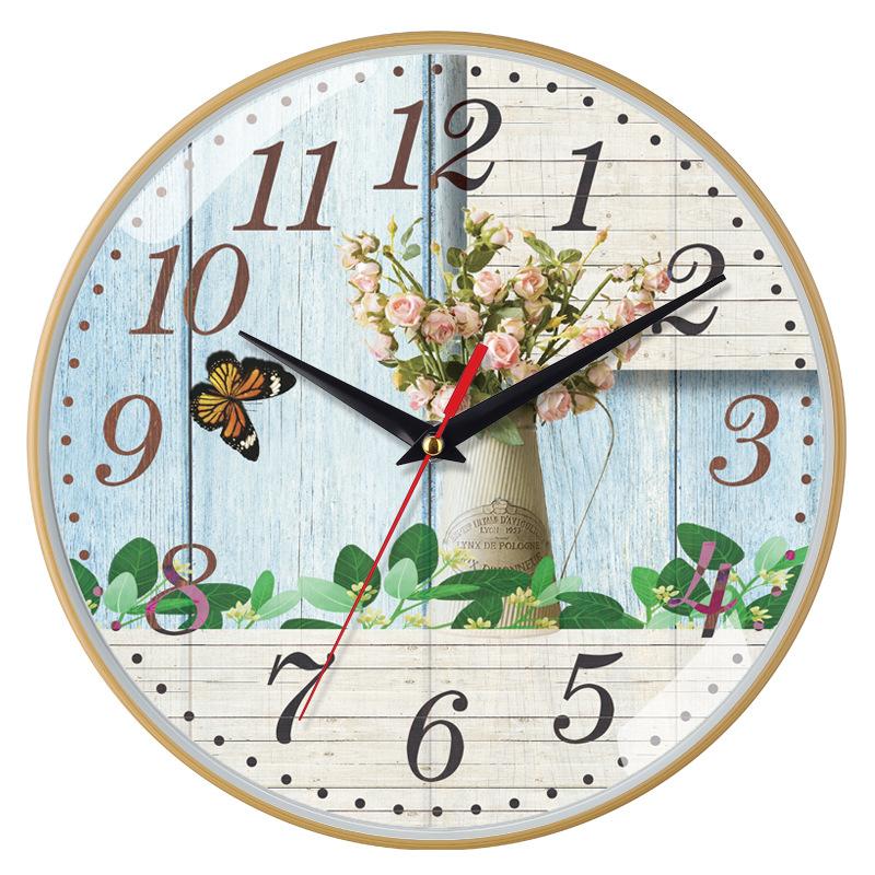 12 Inch 30cm Imitation Wood Grain Bamboo Grain Brushed Japanese Style Silent Clock Fashion Living Room Personalized Creative Wall Clock
