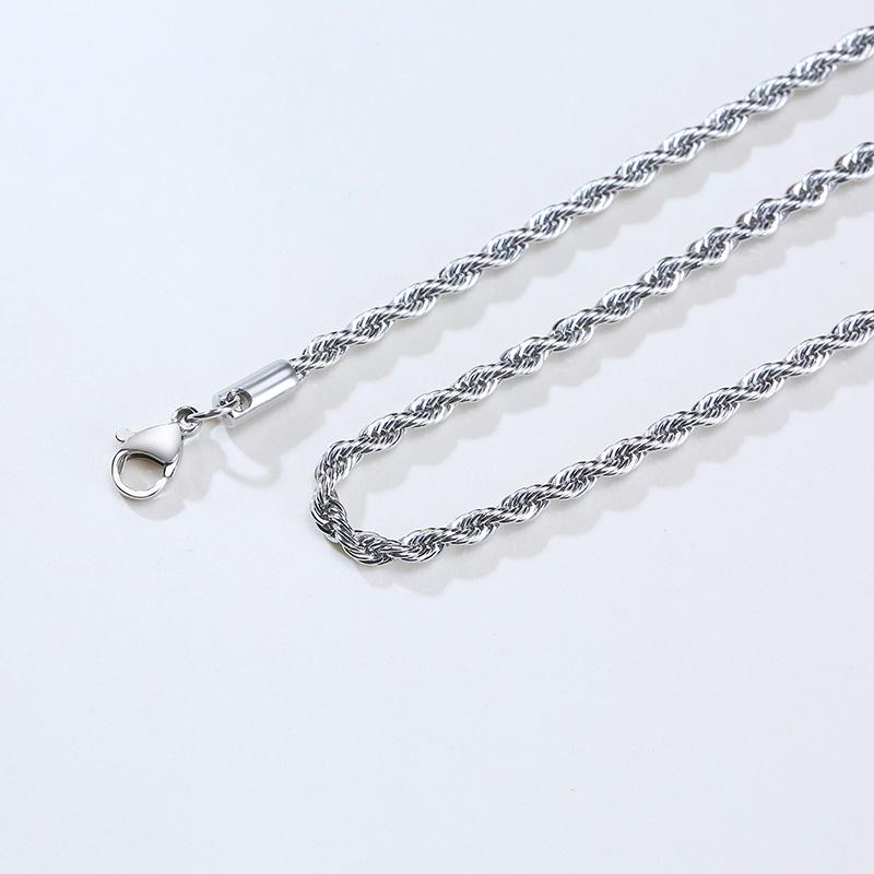 

Vnox 2-5mm Rope Chain Necklaces for Men Women, Twisted Sigapore Links Choker, Basic Casual Punk Rock Stainless Steel Male Collar 2mm&16 inches