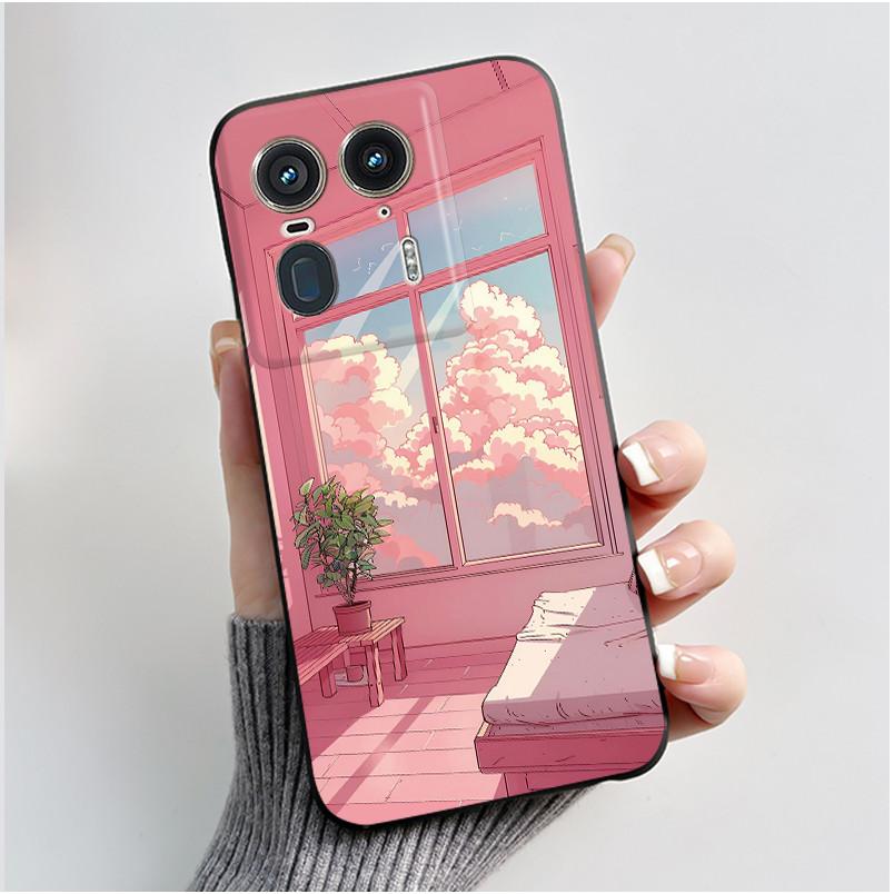 Soft Casing For Motorola Moto Edge 50 Ultra 5G Phone Case Black Matte Silicone Aesthetic Luxury Cute Cool Boys Girls Back Cover
