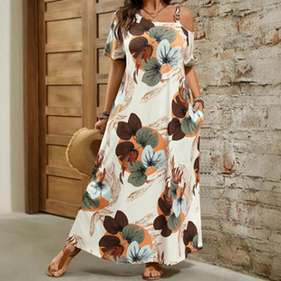 Ethnisches V-Ausschnitt-Kleid im Nahen Osten für muslimische Frauen