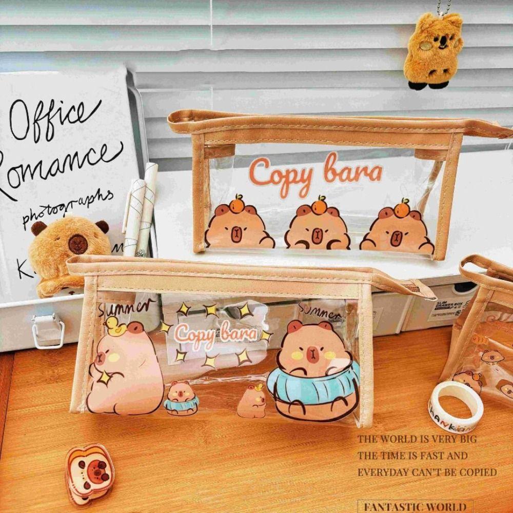 

Эстетичный пенал Capybara, канцелярская сумка Kawaii, настольный органайзер, мультяшная сумка для ручек, школа