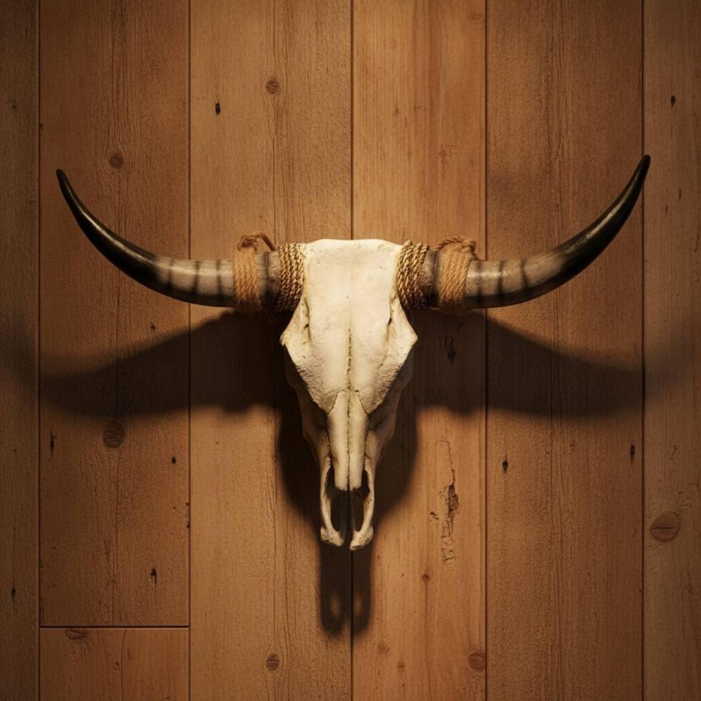 Southwestern Bull Skull Wall Decor Resin Hanging Farmhouse Boho