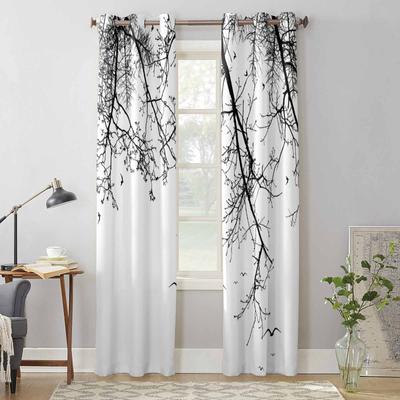 Fenstervorhänge mit Zweigen, Vögeln und Tieren, für Wohnzimmer, Luxus-Schlafzimmervorhang, Küchenvorhänge, Jalousien, Vorhänge