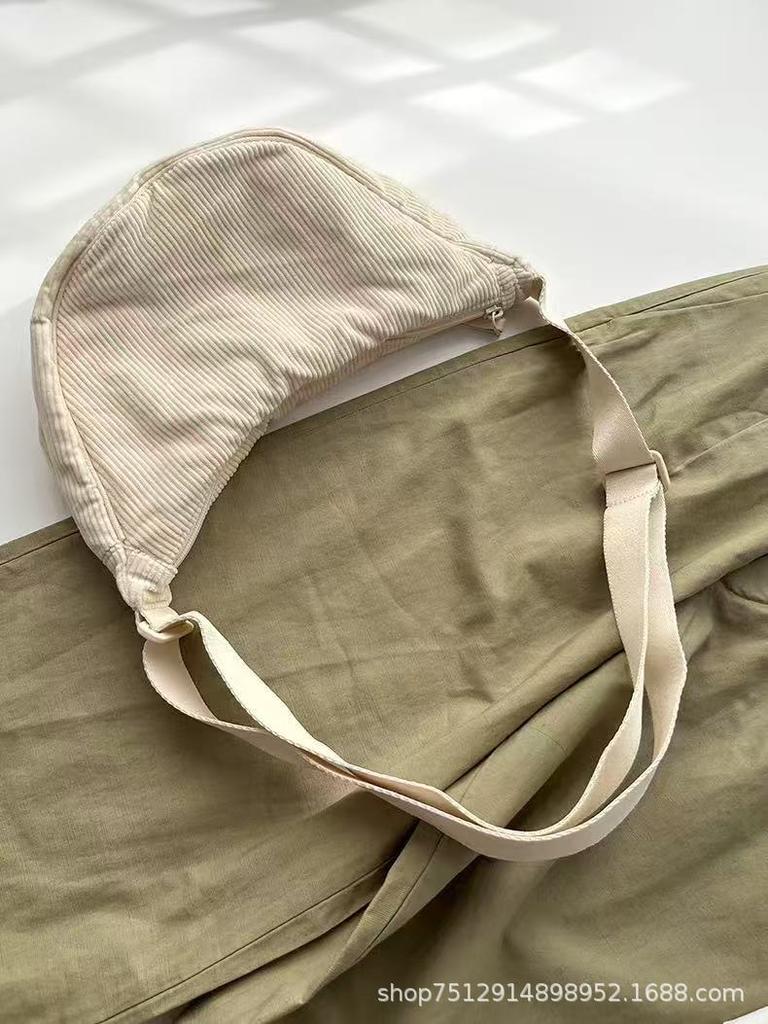 Autumn & Winter Waterproof Corduroy Bag: Unisex Adjustable Lightweight Shoulder/Crossbody/Underarm Bag
