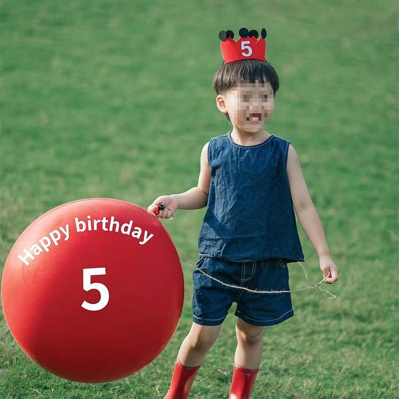 36" Colorful Red Balloon for Baby’s First Birthday Decoration & Outdoor Photo Props