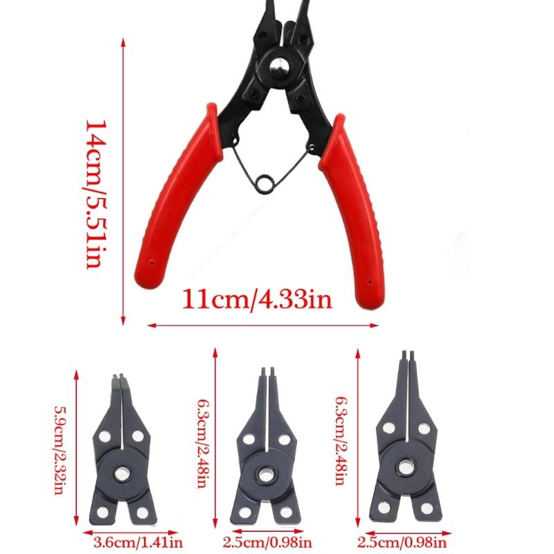 4 In 1 Snap Rings Pliers Plier Set Combination Retaining Clip Jewelry Circlip Pliers Internal External Rings Remover
