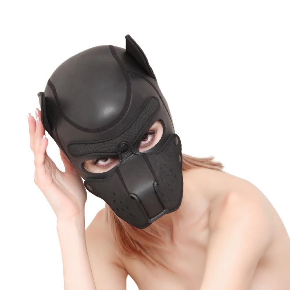 Sexy Dog BDSM Bondage Puppy Play Hoods Slave Rubber Pup Mask Fetish Adult Games Couples SM Flirting Games Toys For Erotic