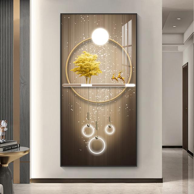

Абстрактная роскошная золотая картина на холсте, богатое дерево, свет, настенное искусство, постеры с оленями и принты для гостиной, крыльца, декора коридора 30cm×60cm NoFrame
