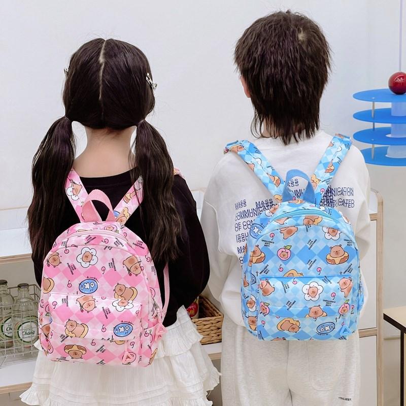 School bag cartoon cute bag kapibara printed children's school bag boys and girls casual backpack tide