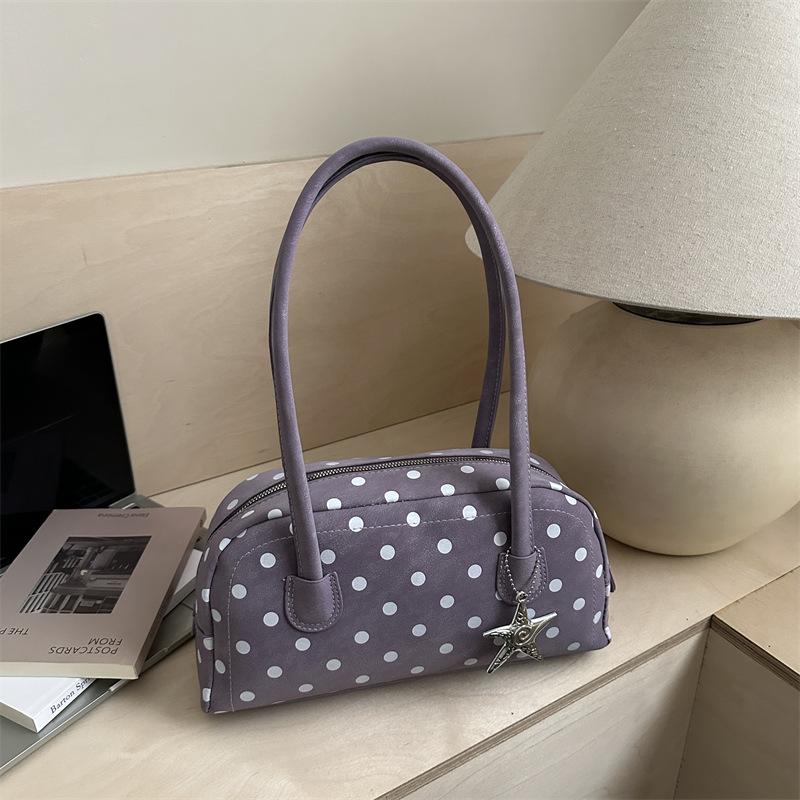 Women Polka Dot Large Capacity Single Shoulder Underarm Daily Commute Handbag