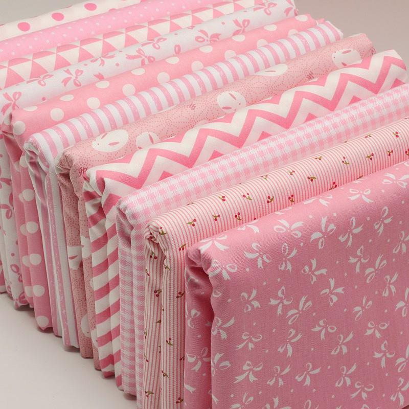 Pink series Cotton Fabric Assorted Pre-Cut Floral Cloth Sewing Patchwork DIY Decor Needlework DIY Handmade Material
