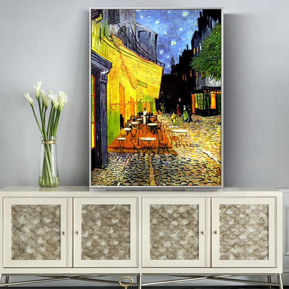 Canvas Van Gogh Kerbside Cafe Painting Night Scenery Print Home Decor Wall Art Modular Picture Watercolor Poster For Living Room No Frame