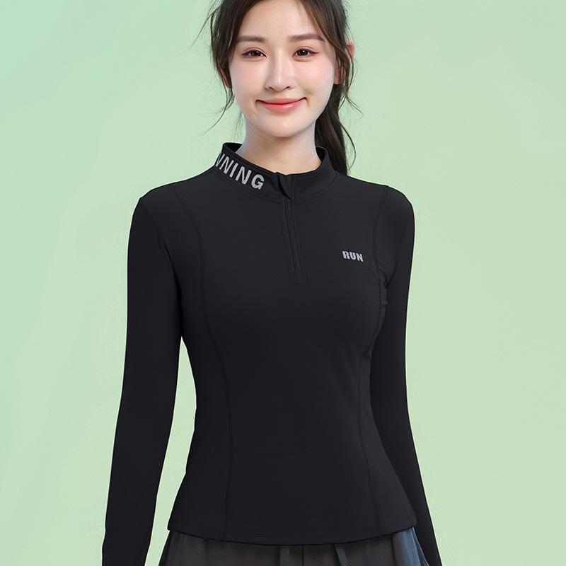 Women s Long Sleeve Outdoor Fitness Jacket – Slim Fit, High-End Sportswear for Autumn and Winter Morning Runs. 2XL