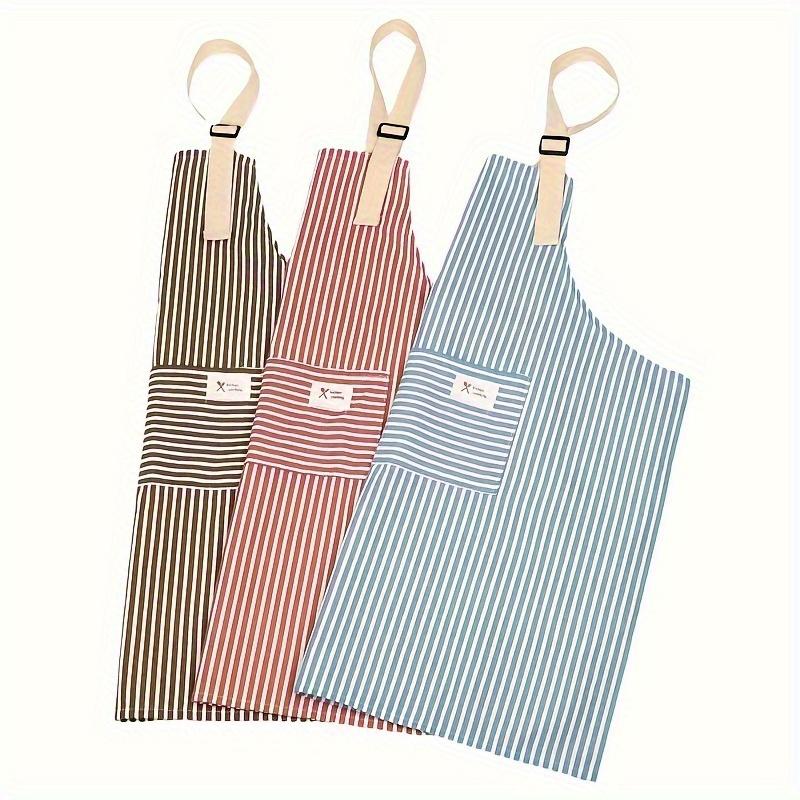 Lightweight, Breathable Apron with a Striped Design Suitable for Home Cooking, Designed for Both Men And Women, Resistant To Oil And Stains.