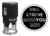 Printtoo Carimbo de borracha redondo Will You Marry Me And I Love You autoentintado para proposta de casamento