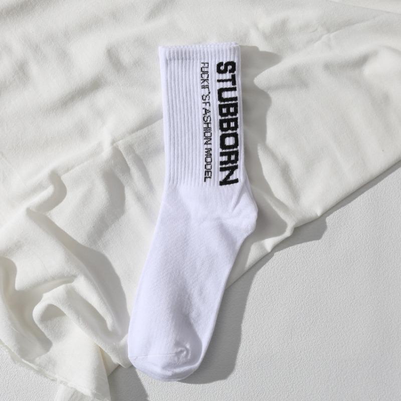 Men's Spring and Autumn Tide Sports Letter Skateboard Tube Socks